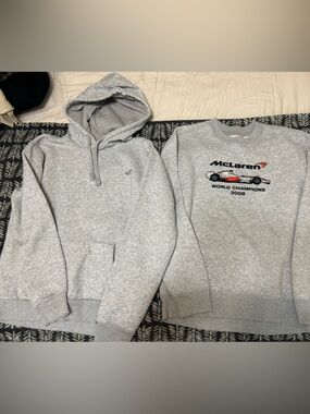 Hollister Gray Graphic McLaren Crewneck Sweatshirt